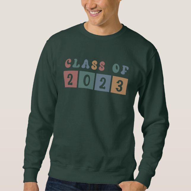 Sweatshirt Classe rétro de 2023 collégial diplôme cadeau (Devant)