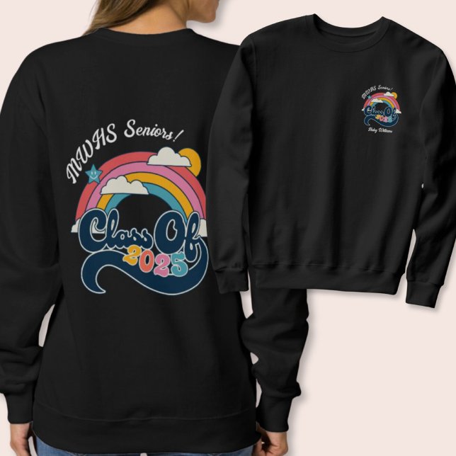 Sweatshirt Classe supérieure Retro personnalisée de Sweatshir (Personalized Retro Senior Class of 2025 Sweatshirt
)