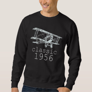 Sweatshirt Classic 1956 Vintage Biplane Aviation 66e annivers