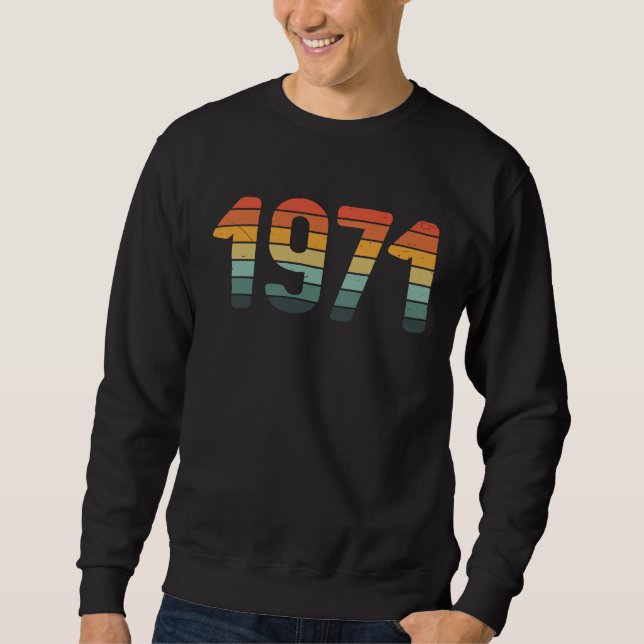 Sweatshirt Classic 1971  BDay Vintage Sunset (Devant)