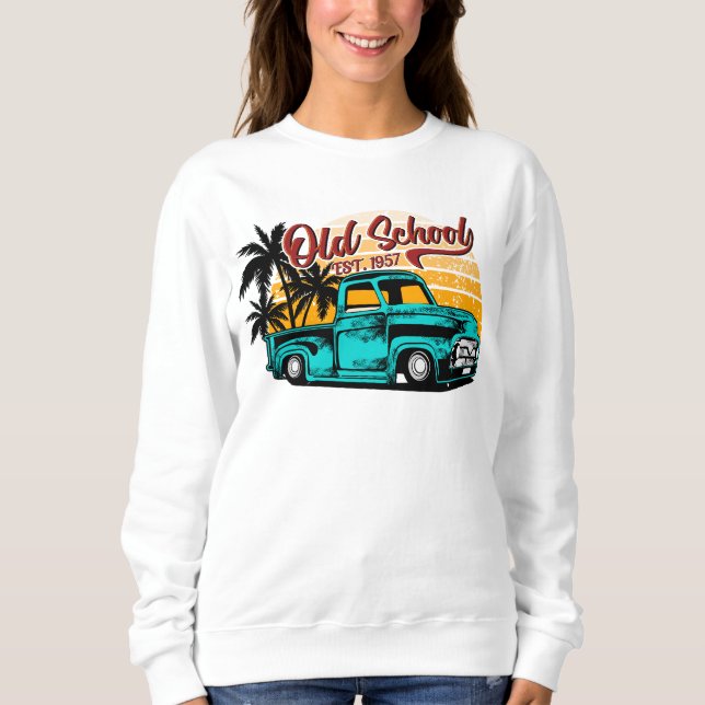 Sweatshirt Classic Car Old School  (Devant)