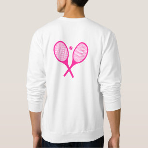 Sweatshirt Classic Minimaliste Raquette de Tennis Blanc Neon