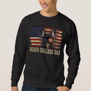 Sweatshirt Classic Retro Usa Drapeau Français Bulldog Papa Pè