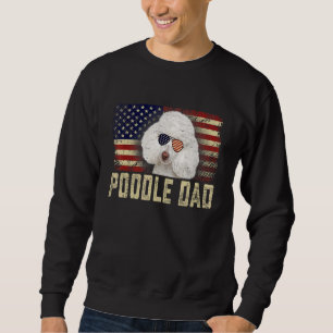 Sweatshirt Classic Retro Usa Drapeau Poodle Papa Fête des pèr