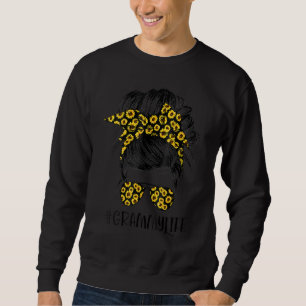 Sweatshirt Classy Grammy Life Messy Cheveux Bun Sunflower Mèr