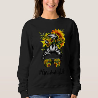 Sweatshirt Classy Grammy Life Messy Cheveux Bun Sunflower Mèr