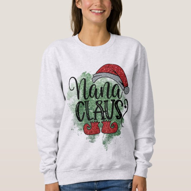 Sweatshirt Clause Grandma Nana Noël Santa Clause (Devant)