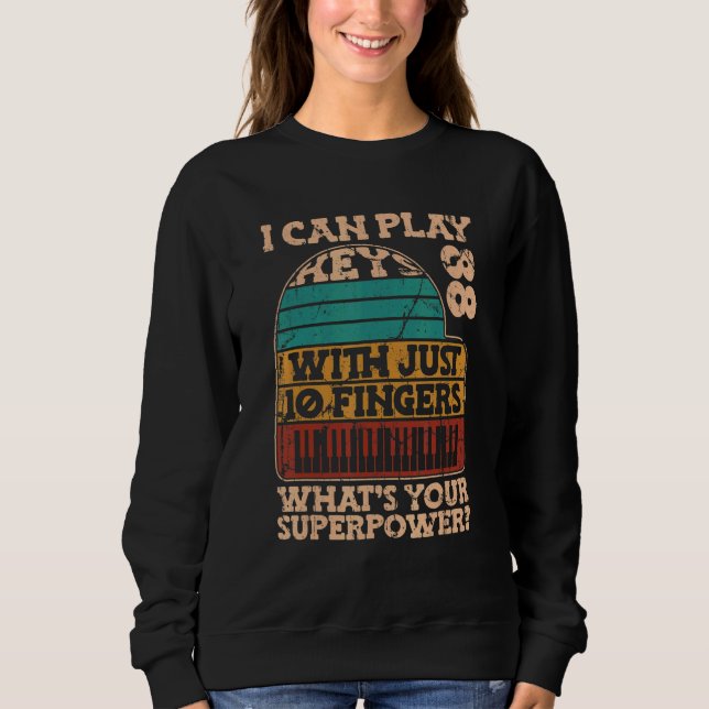 Sweatshirt Clavier de piano Piano Pianiste (Devant)