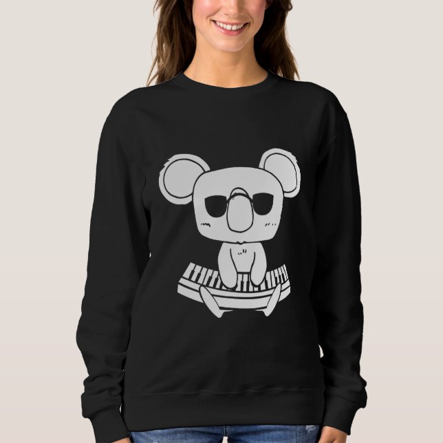 Sweatshirt Clavier de synthétiseur Instrument Koala comme cla (Devant)