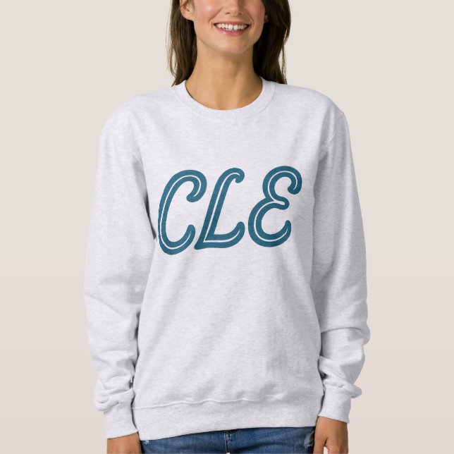 Sweatshirt CLE Cleveland Airport Code - Retro Style Travel &  (Devant)