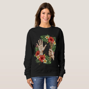 Sweatshirt Clé de Mécanique Tropicale & Graphique de Fleur d'