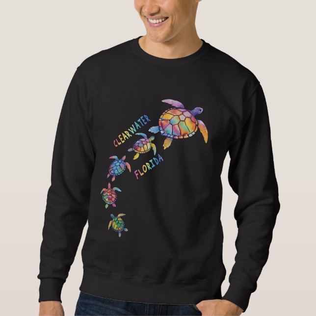 Sweatshirt Clearwater Florida Sea Turtle Lover Beach Vacances (Devant)