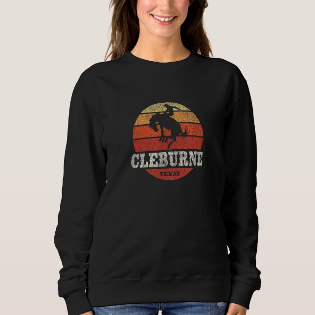 Sweatshirt Cleburne TX Vintage Country Western Retro (Devant)