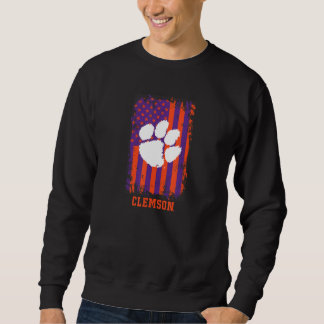 Sweatshirt Clemson Tigers Patriotic Retro American Flag