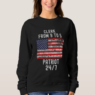 Sweatshirt Clerk Patrio Patriotic 4th Of July Usa Flag