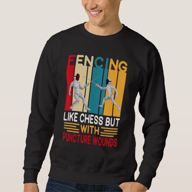 Sweatshirt Clôture comme fromage Définition Athlète Fencer Fe (Devant)