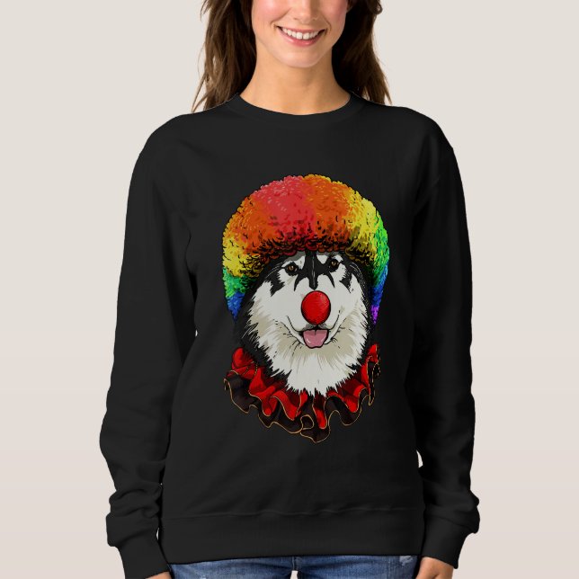 Sweatshirt Clown Alaskan Malamute Carnival Circus Staff Husky (Devant)