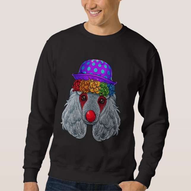 Sweatshirt Clown Poodle Cirque Costume de Carnaval Chien Thèm (Devant)