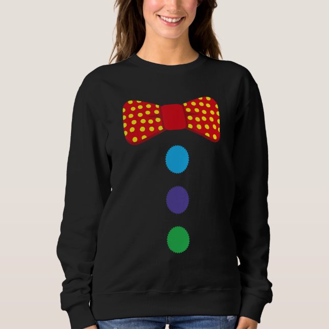 Sweatshirt Clown Tie Costume Circus Rainbow Halloween Carniva (Devant)
