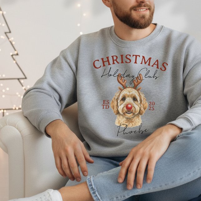 Sweatshirt Club de Noël de race de chien personnalisé (Elevate your holiday shopping apparel with this Custom Dog Breed Christmas Holiday Club sweatshirt! )