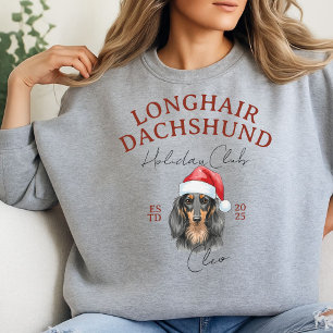 Sweatshirt Club de vacances personnalisé Longhair Dachshund