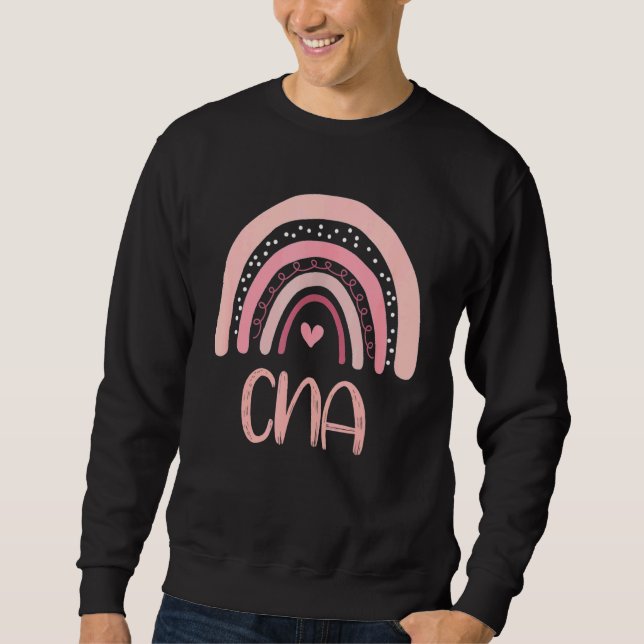 Sweatshirt Cna Cute Boho Rose Arc-en-ciel Certifié Assis (Devant)