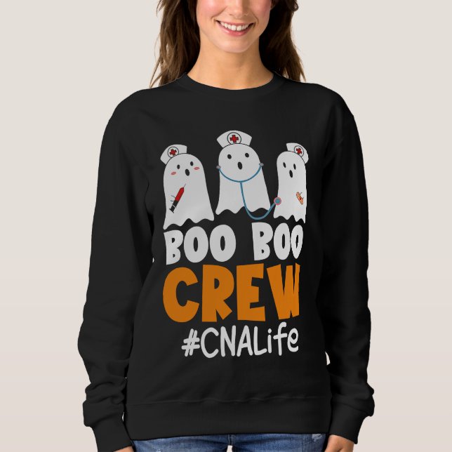Sweatshirt CNA Life Boo Boo Crew Nurse Ghost Halloween Costum (Devant)