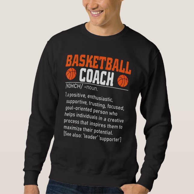 Sweatshirt Coach de basketball Définition Coach Tee Hommes Fe (Devant)