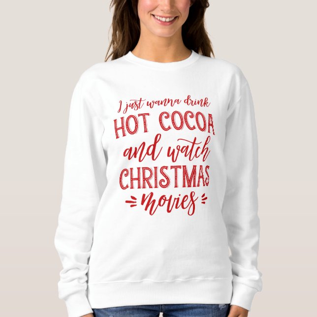 Sweatshirt Coca chaud élégant et films de Noël (Devant)