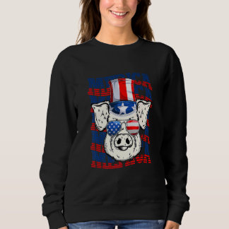 Sweatshirt Cochon 4 juillet Drapeau américain patriotique lun