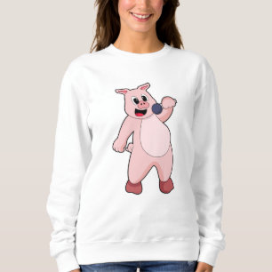 Sweatshirt Cochon à chanter avec microphone