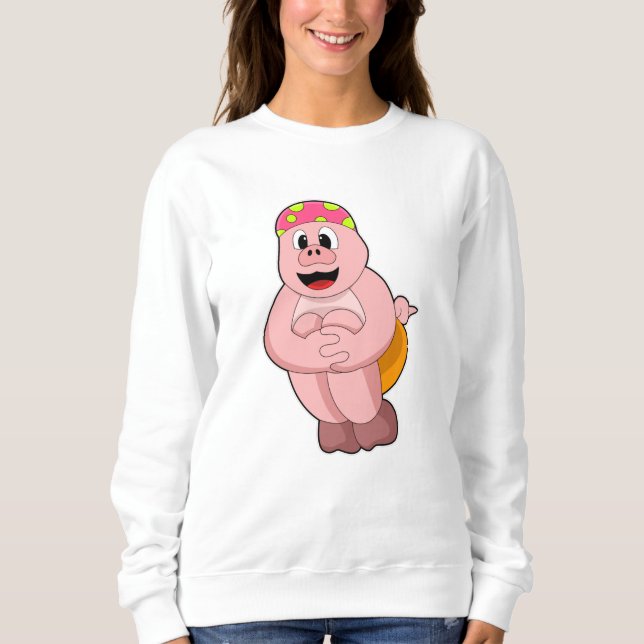 Sweatshirt Cochon à sauter dans l'eau (Devant)