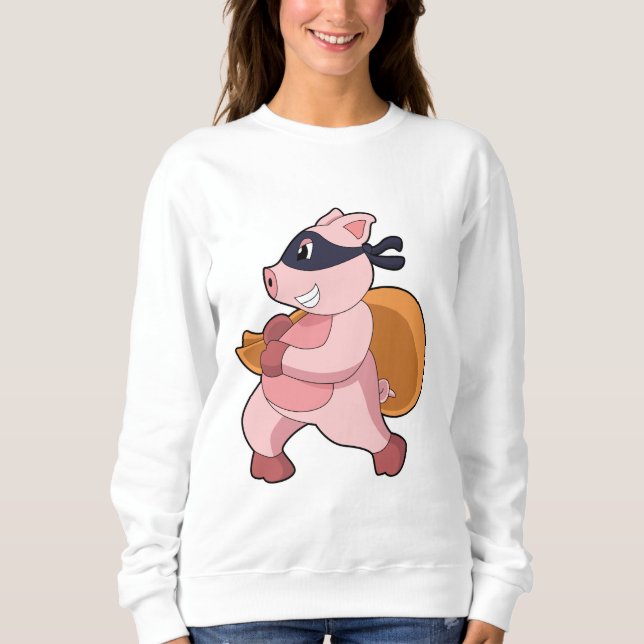 Sweatshirt Cochon comme coureur (Devant)