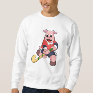 Sweatshirt Cochon de hockey avec chauve-souris de hockey