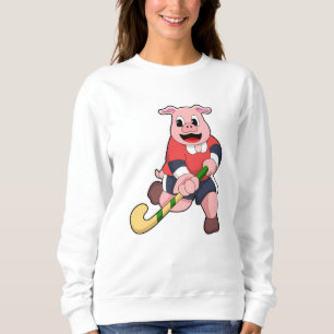 Sweatshirt Cochon de hockey avec chauve-souris de hockey