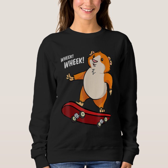 Sweatshirt Cochon d'Inde Wheek Wheek Skateboard Skateboardeur (Devant)