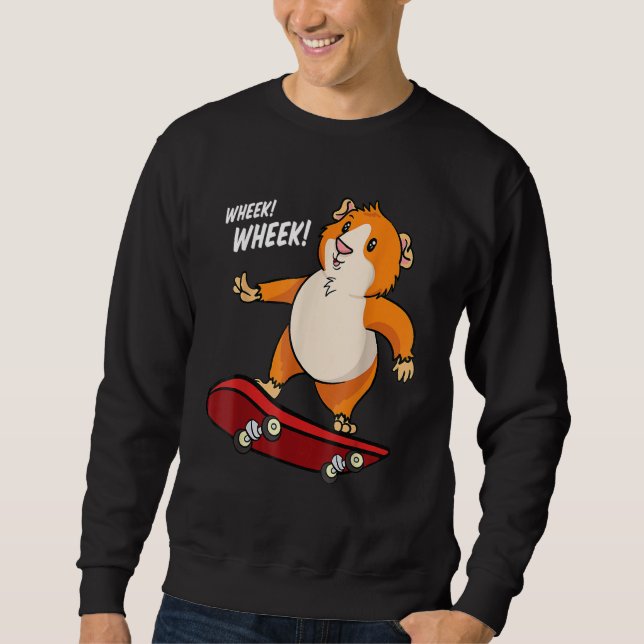Sweatshirt Cochon d'Inde Wheek Wheek Skateboard Skateboardeur (Devant)
