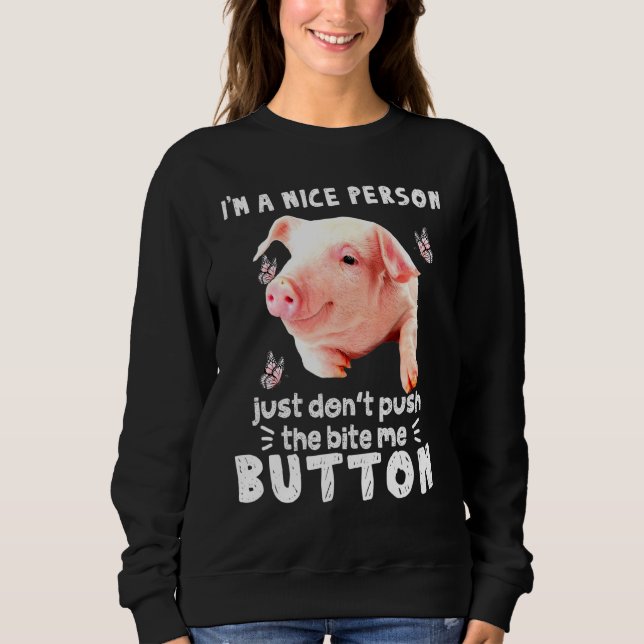 Sweatshirt Cochon Une Personne Agréable Juste De Ne Pas Poser (Devant)