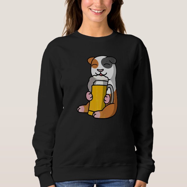 Sweatshirt Cochons d'Inde buvant de la bière animal de compag (Devant)