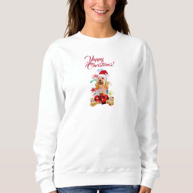 Sweatshirt Cockapo Chien Joyeux Noël (Devant)