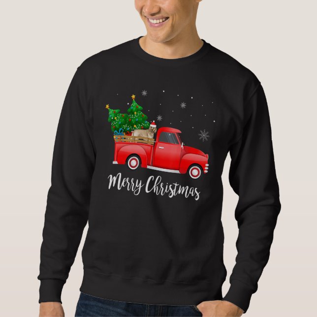 Sweatshirt Cockapoo Red Truck Christmas Tree Xmas Chien (Devant)