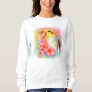 Sweatshirt Cockatiel avec le frangipani