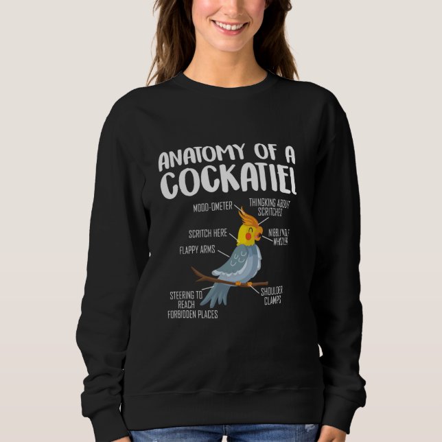 Sweatshirt Cockatiel de perroquets d'oiseaux 6 (Devant)