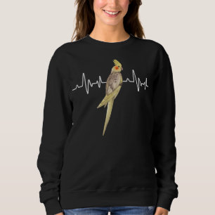 Sweatshirt Cockatiel Heartbeat Ekg Pulseline Avian Parrot Bir