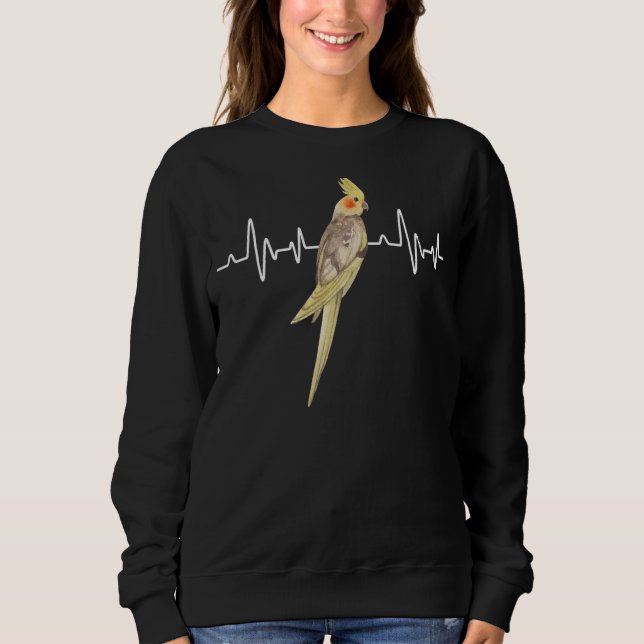 Sweatshirt Cockatiel Heartbeat Ekg Pulseline Avian Parrot Bir (Devant)