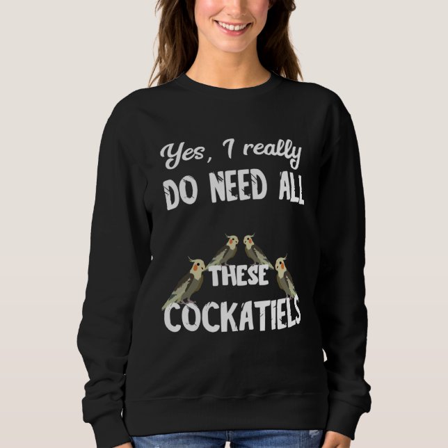 Sweatshirt Cockatiel Parrot Birds Budgie Cockatoo Bird (Devant)