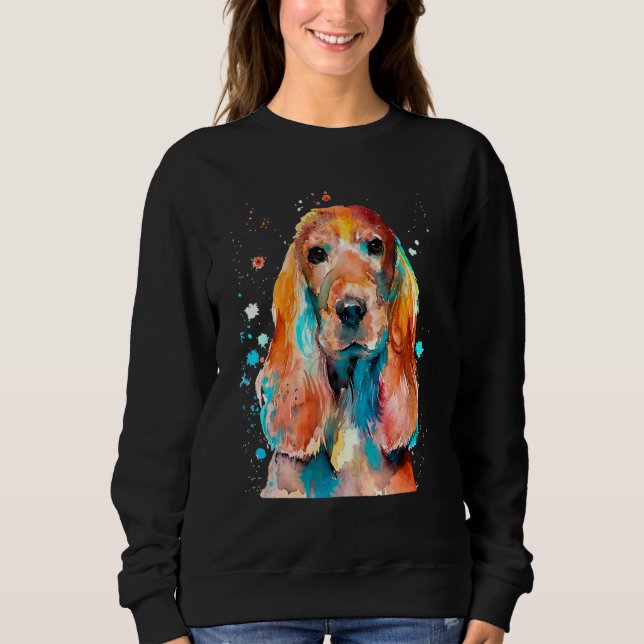 Sweatshirt Cocker Spaniel Cockerspaniel Aquarelle Graphic De (Devant)