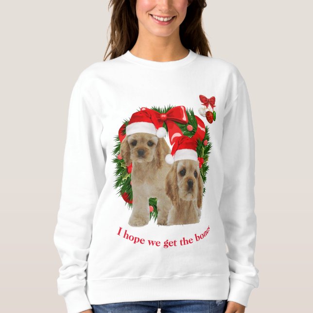Sweatshirt Cocker spaniel Noël (Devant)