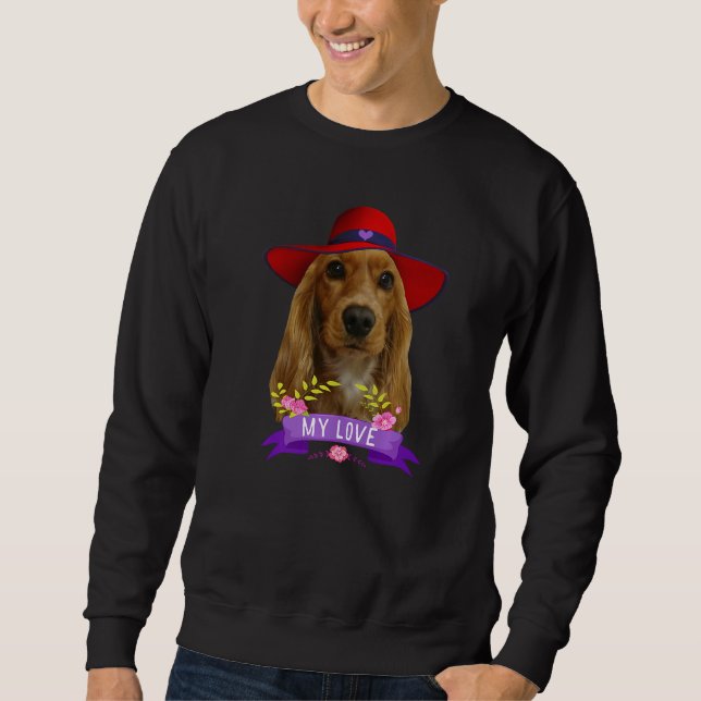 Sweatshirt Cocker Spaniel Pop Love Cocker Papa d'Espagne (Devant)