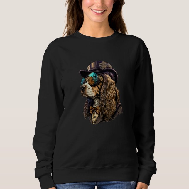 Sweatshirt Cocker Spaniel Steampunk gothique (Devant)